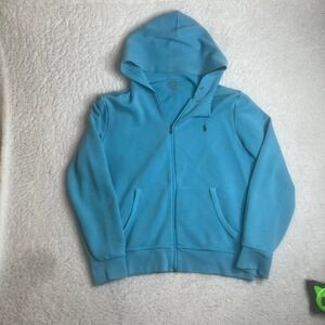 Polo Ralph Lauren performance‎ full zip men's teal hoodie crop boxy skate M